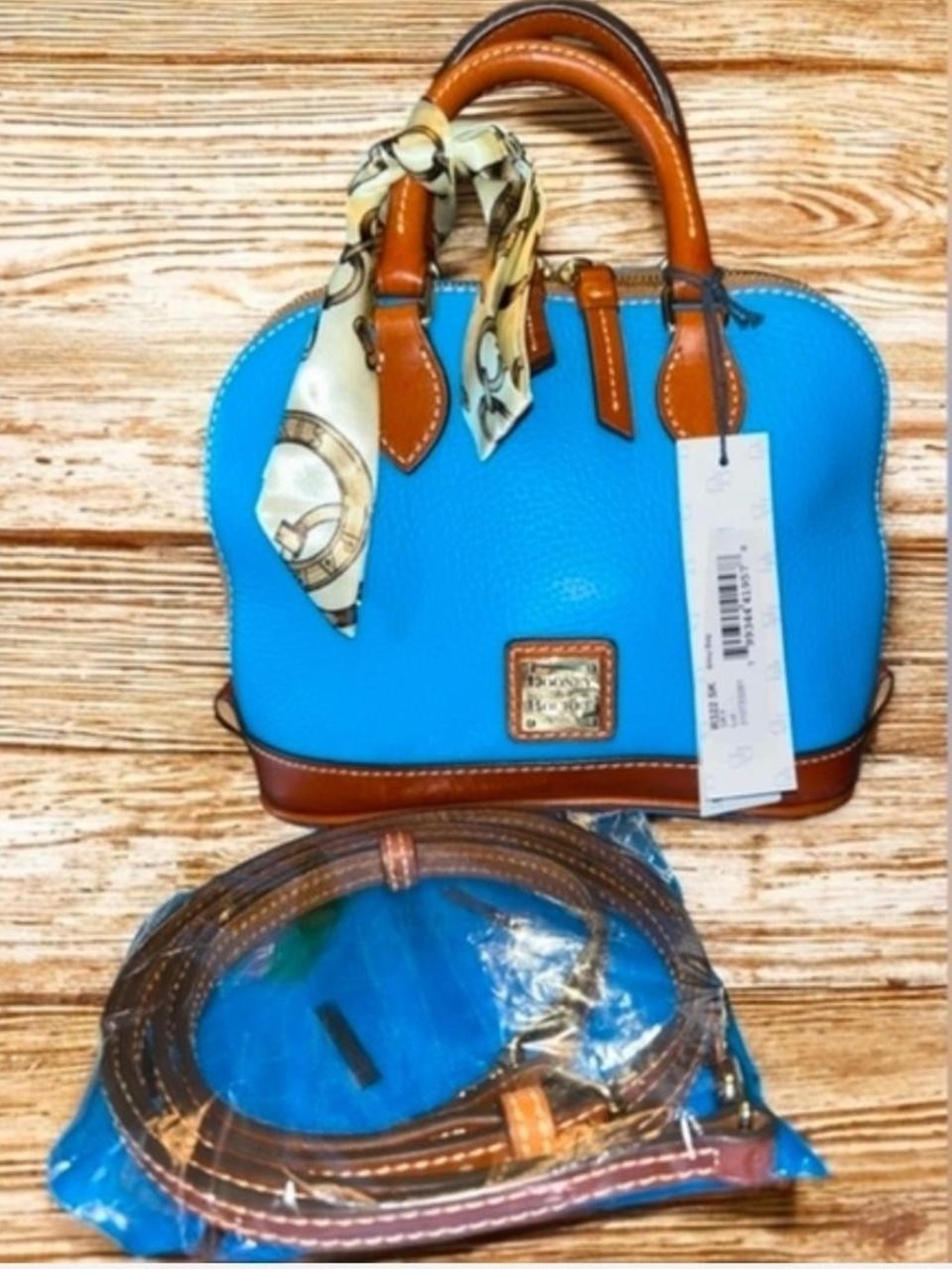 Dooney & Bourke Sky Blue leather Bitsy Bag satchel